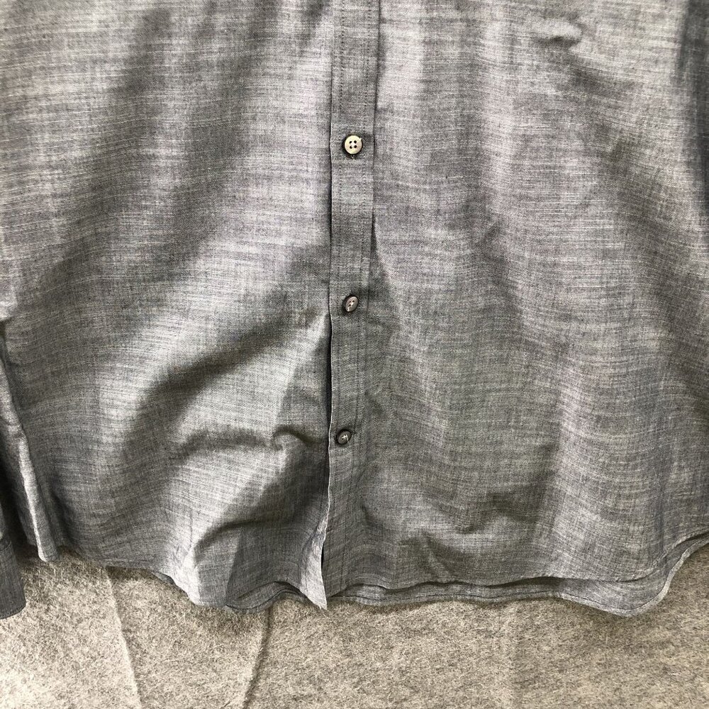 Express Button Down Shirt Mens‎ L 16-16.5 Gray Long Sleeve Utility Cotton - Picture 4 of 9